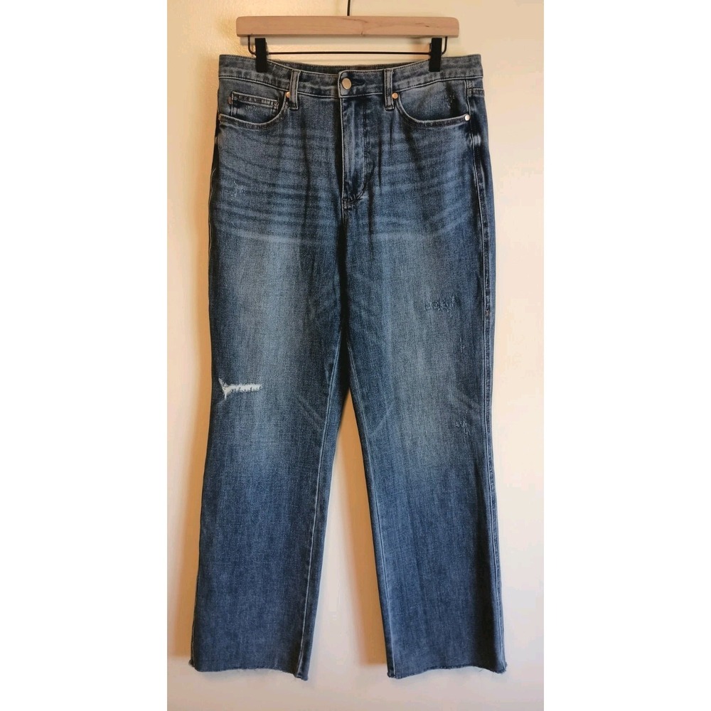 Judy Blue Renee Jeans Womens 15/32 High Rise Tummy Control Straight Raw Hem
